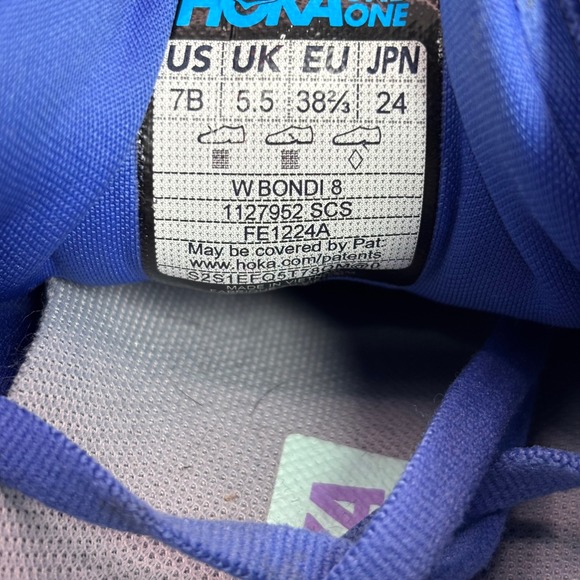 Hoka Bondi 8 Women Running Shoes Blue Size 7B Casual Sneakers - Picture 6 of 7